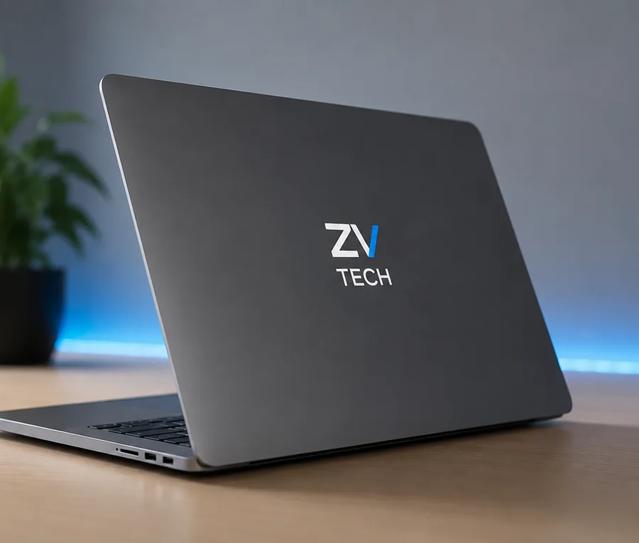 Moderní notebook v pracovním prostředí